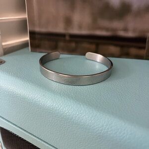 Amazon Men's Sleek Silver Cuff Bracelet